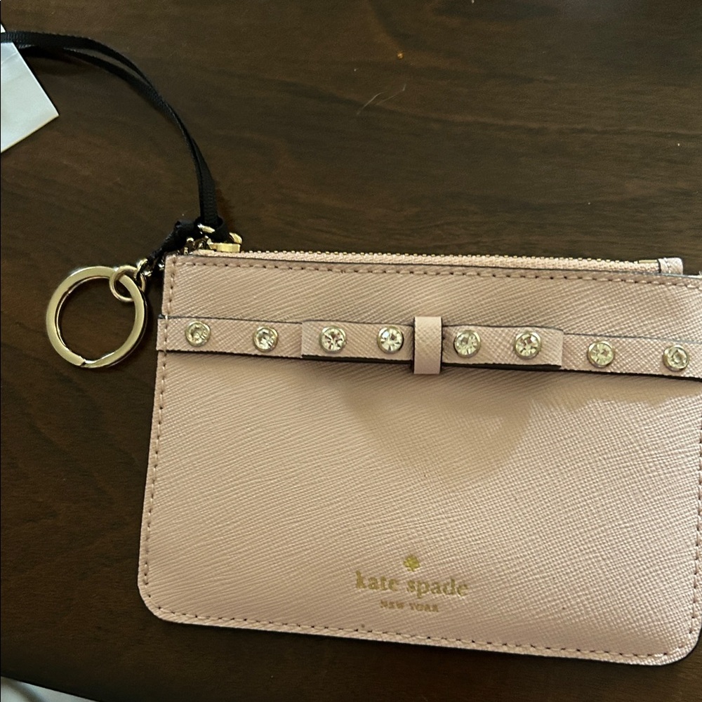 Kate Spade Blush Card Holder with Crystal Accents
